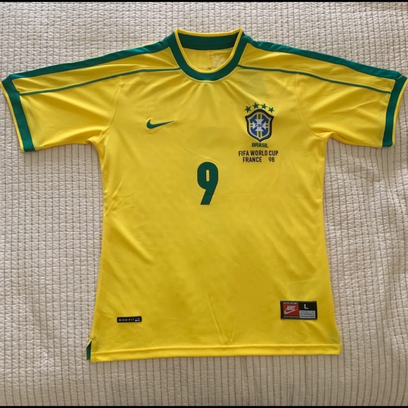 1998 Brazil Home Jersey - Ronaldo #9 - Picture 1 of 3